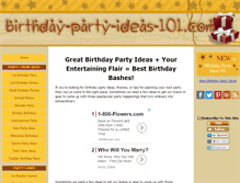 Tablet Screenshot of birthday-party-ideas-101.com